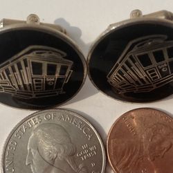 Vintage Cuff links Street Car Trolley