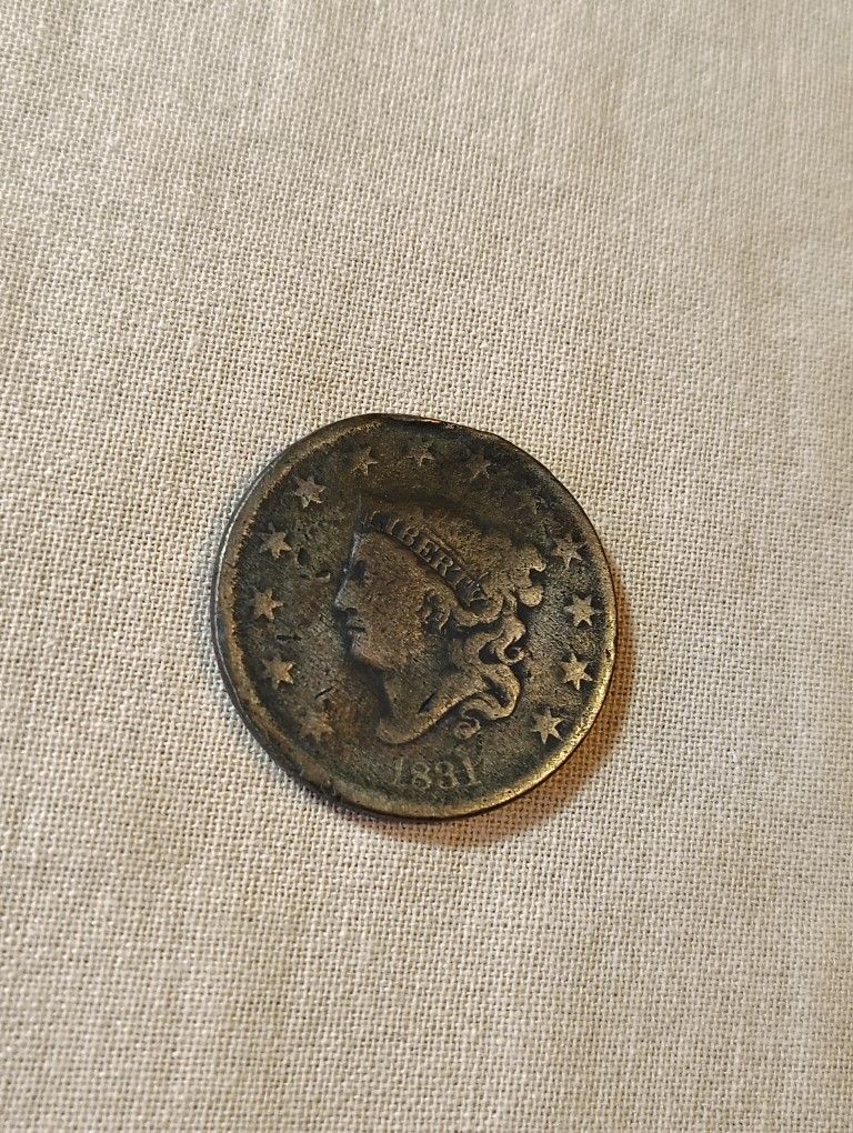 1831 Braided Large Cent Coin Small Date.