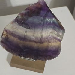 Rainbow Flourite Slab Crystal Stone With Stand