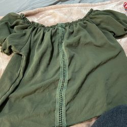Over The Shoulder Green Shirt