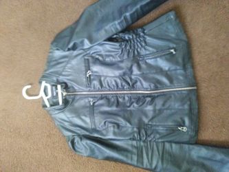 LEATHER CUTE JACKET SIZE L