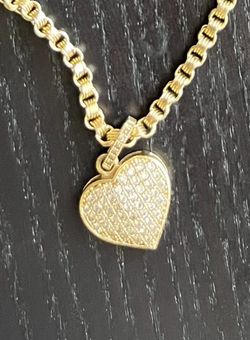 10k Yellow Gold Heart Pedant .25-.50 Ctw $150