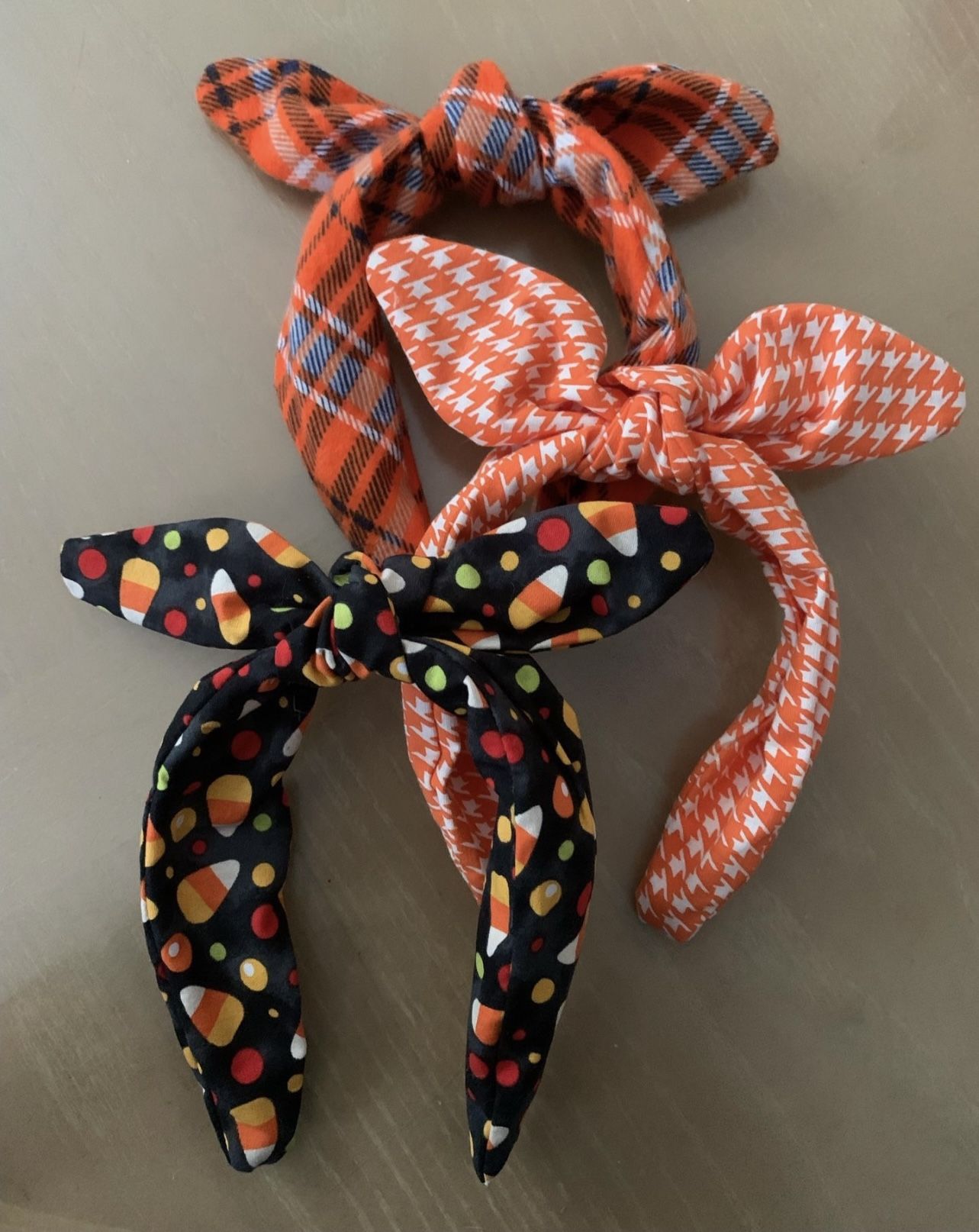 Halloween Candy Corn Orange Bow Knot Headbands Handmade