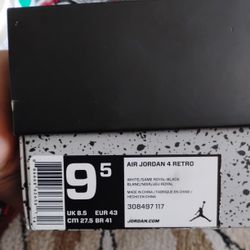 JordanAir Flights Retro 4 Size 9.5