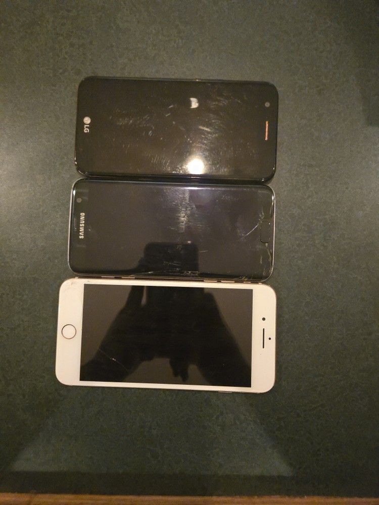 3 UNLOCKED Cellphones BUNDLE *Deal!* iPhone 8 Plus, Samsung S7 Edge & LG K20 Plus