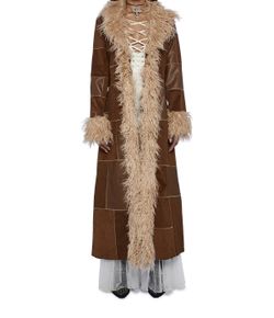 Faux Fur Patch  Coat 