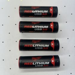 Milwaukee REDLITHIUM Lithium-Ion Rechargeable USB 3.0 AH Battery  $15 each      Keywords : Marco tools, Mac tools, SnapOn tools snap on lifetime warra