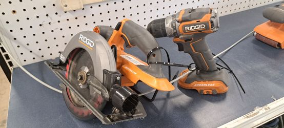 RIDGID Brushless Circular Saw and Drill Set