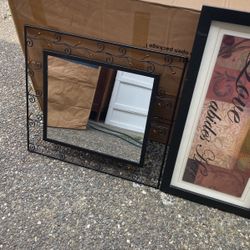 Square Mirror And Wall Art