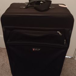 Suitcase. Fireplace Set. 3 Backpacks