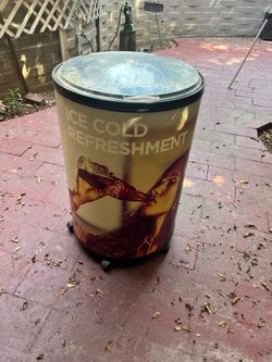 Coca-Cola Branded Barrel Cooler on Wheels