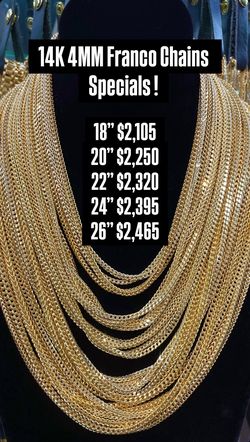 14K 4MM Franco Chain 