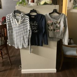 beautiful hollister hoodie and shirts good condition size medium $8 each