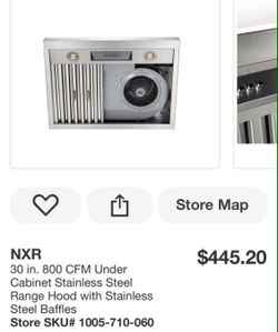 UNDERCABINET 30" RANGE HOOD WITH 800 CFM