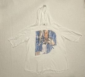 Dis Moi Italy White Hooded Graphic Long-Sleeve Shirt — One Size