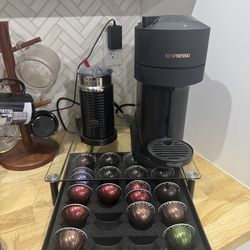 Nespresso Vertuo Next + Milk Frother + Pod Drawer – Excellent Condition