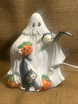 Porcelain Ghost lighted vintage Halloween