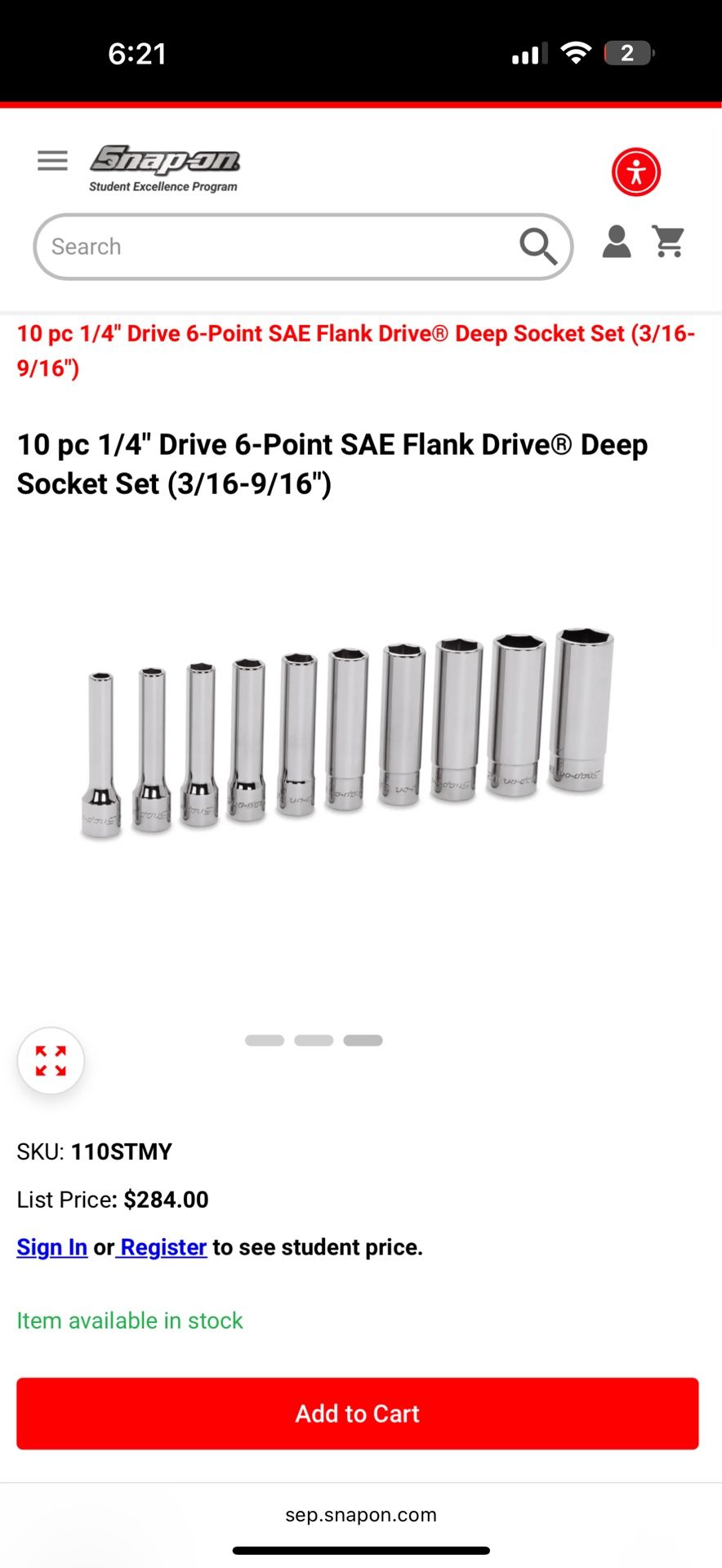 10pc 1/4 6 Point Drive Set