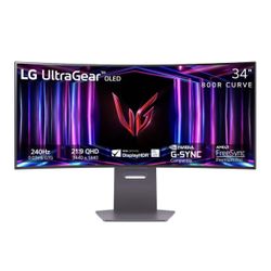 LG - UltraGear 34" OLED Curved WQHD 240Hz 0.03ms FreeSync and NVIDIA G-SYNC Compatible Gaming Monitor with HDR400 - Black