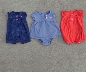 Carter's Baby Girl Romper Bundle – Set of 3