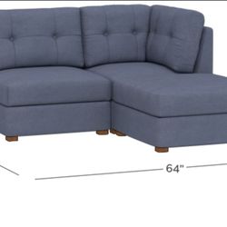 Pottery Barn Teen - GREENGUARD Gold Certified - Burnett Sectional Set with Storage (64")