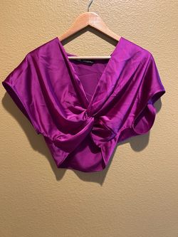 Draped twist-front crop top