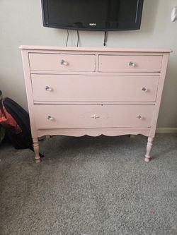 Baby Pink Six Drawer Dresser, DIY