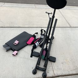 Exercising bike comes with weights and bike map