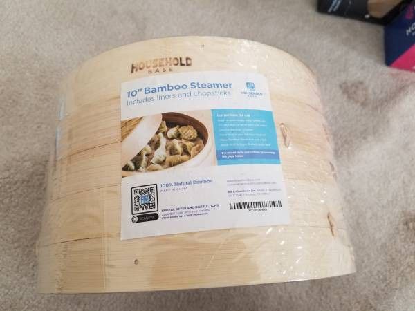 New Sealed Large 10 inch 2 Tier Bamboo Steamer Set with Chopsticks and Liners