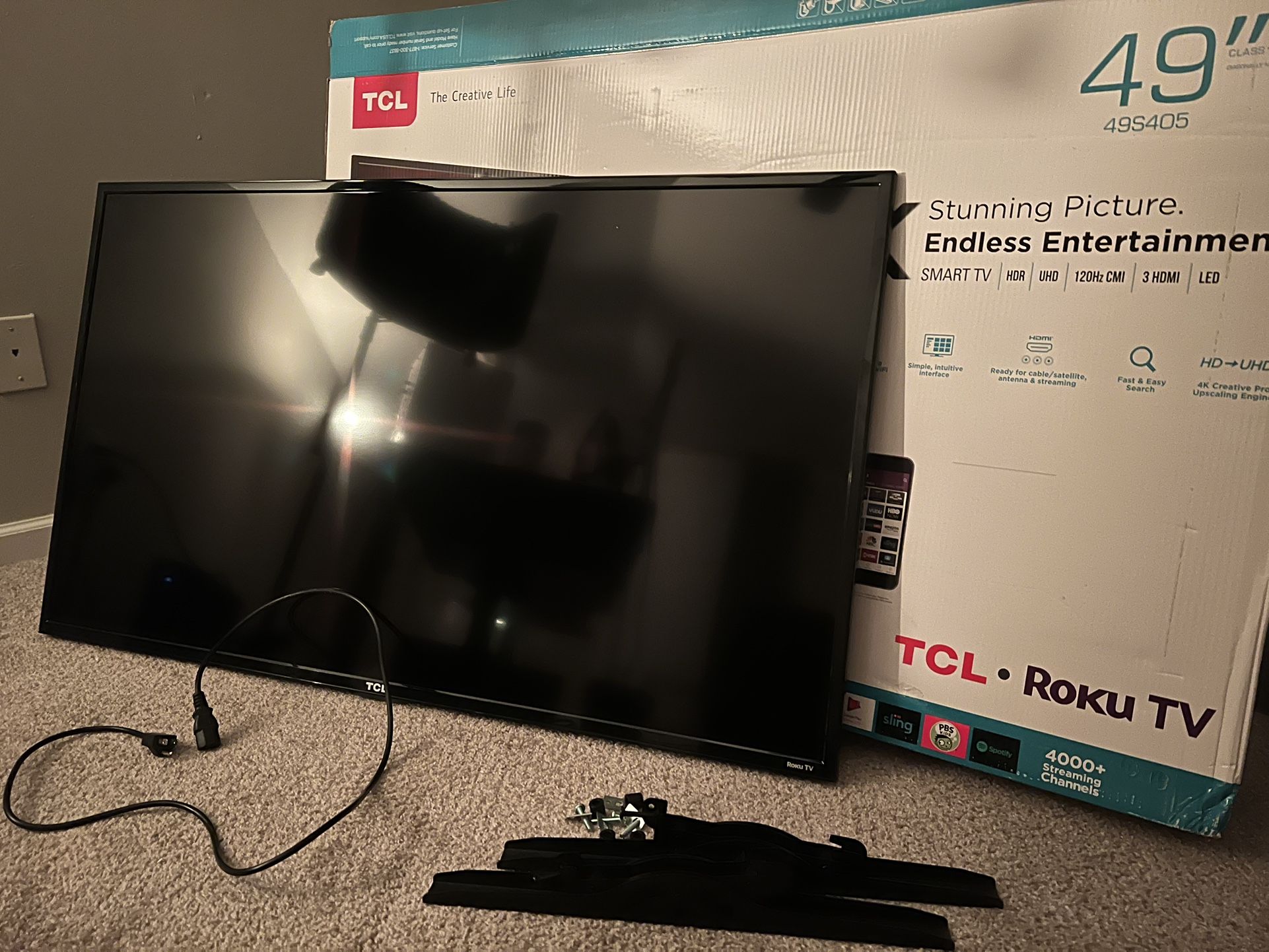 49” TCL 4k Roku TV 