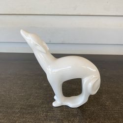 Vintage Unicorn Studio Fine Bone China White Dog Statue Figurine -C29