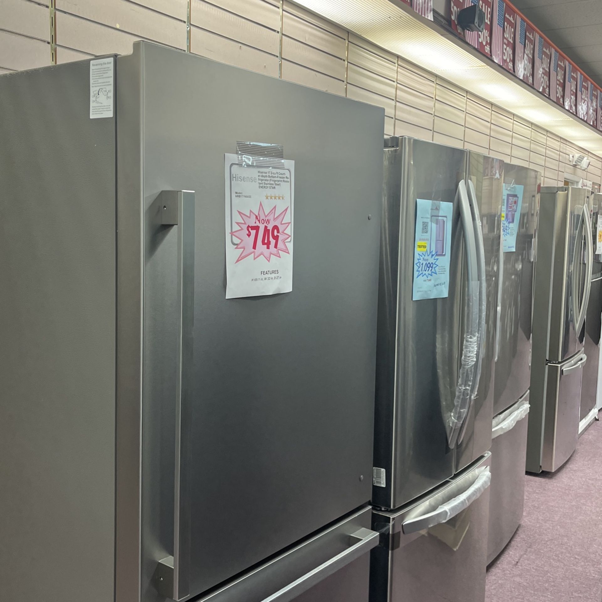 Refrigerator 33” Inches Bottom Freezer New Open Box And 1 Year Warranty Appliances