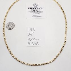 14k gold 26" Boston link chain