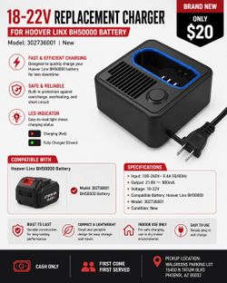 🔋 18-22V Replacement Charger for Hoover Linx BH50000 Battery – Model (contact info removed)01 – New** — $20