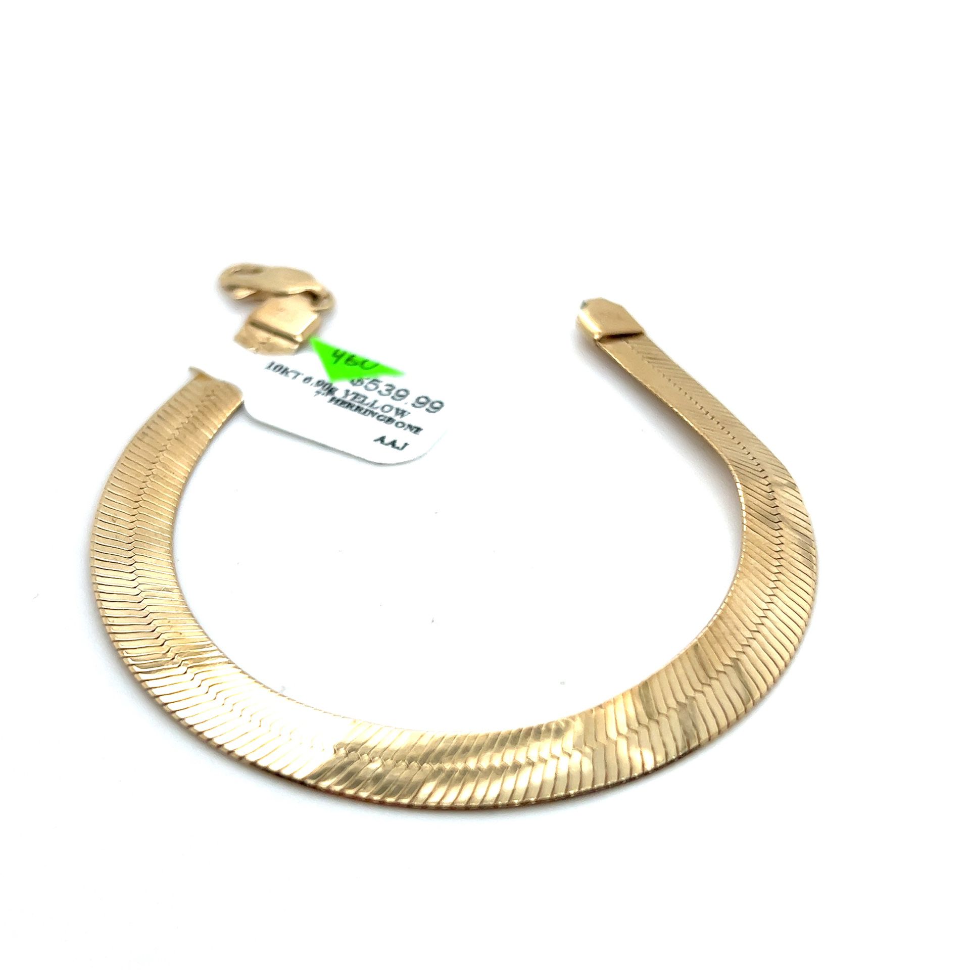 10kt Gold Herringbone Bracelet 7” 6.90grams 159237 1