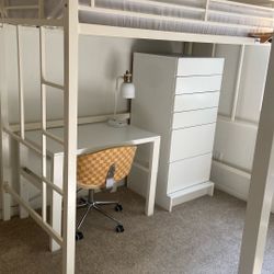Two IKEA Loft Beds And Two IKEA Desks