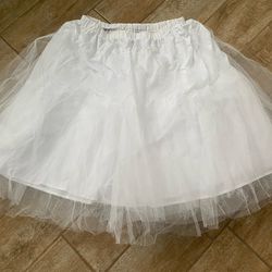 Tulle Skirt, White XL