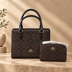 Coach Signature Handbag and Wristlet Set