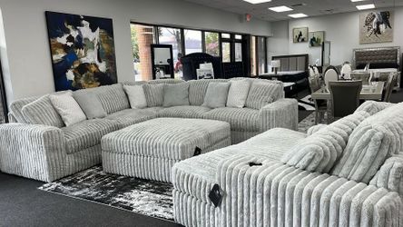 Brand New 3 Piece Stupendous Sectional w/Cozy seating & Feather blend cushions