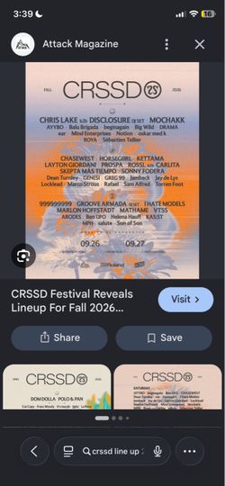 Crssd artist band sat and sun