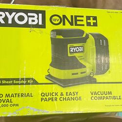 RYOBI ONE+ 18V Cordless 1/4 Sheet Sander Kit with 4.0 Ah Battery and Charger