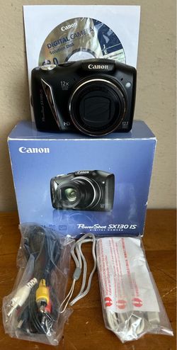 Canon PowerShot SX130 IS https://offerup.com/redirect/?o=MTIuTVA= 12x Optical Zoom 3" LCD Screen Digital Camera