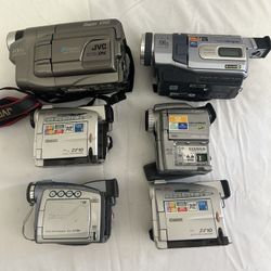 Digital Video Camcorders Mix Lot Of 6 For Parts/ Unknown Working Condition 