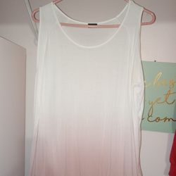 Womens Open Shoulder Blouse Top Size Large White/pink By Venus