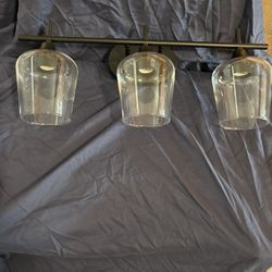 24”…3-Light Bathroom Vanity Light With Clear Glass Shades