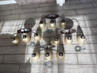 3-Light Oil-Rubbed Bronze Bathroom Vanity Light Fixtures – $20 Each or $50 for all of them
