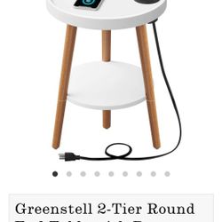 Round End Tables With Integrated Outlets