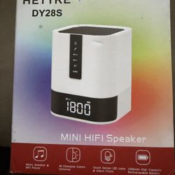 Bluetooth Speaker W/changing Colors Lamp, Clock