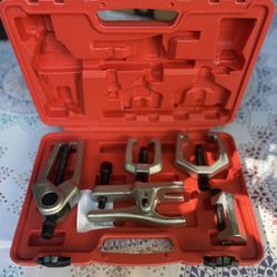 5pcs Professional Front End Service Tool Kit, Pitman Arm Puller, Ball Joint Separator Tie Rod Remover Tool