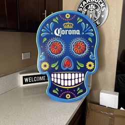 Corona wood beer sign